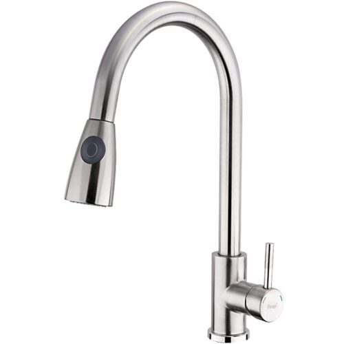 Смеситель для кухни с выдвижным изливом Frap F60899-1, сатин