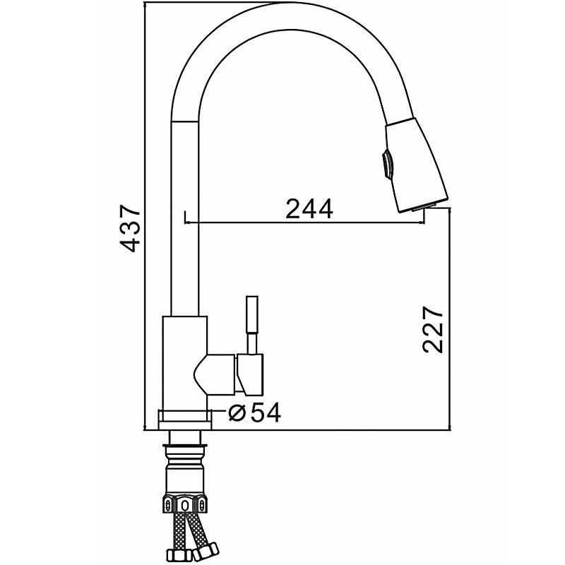 Смеситель для кухни с выдвижным изливом Frap F60899-1, сатин — изображение 2