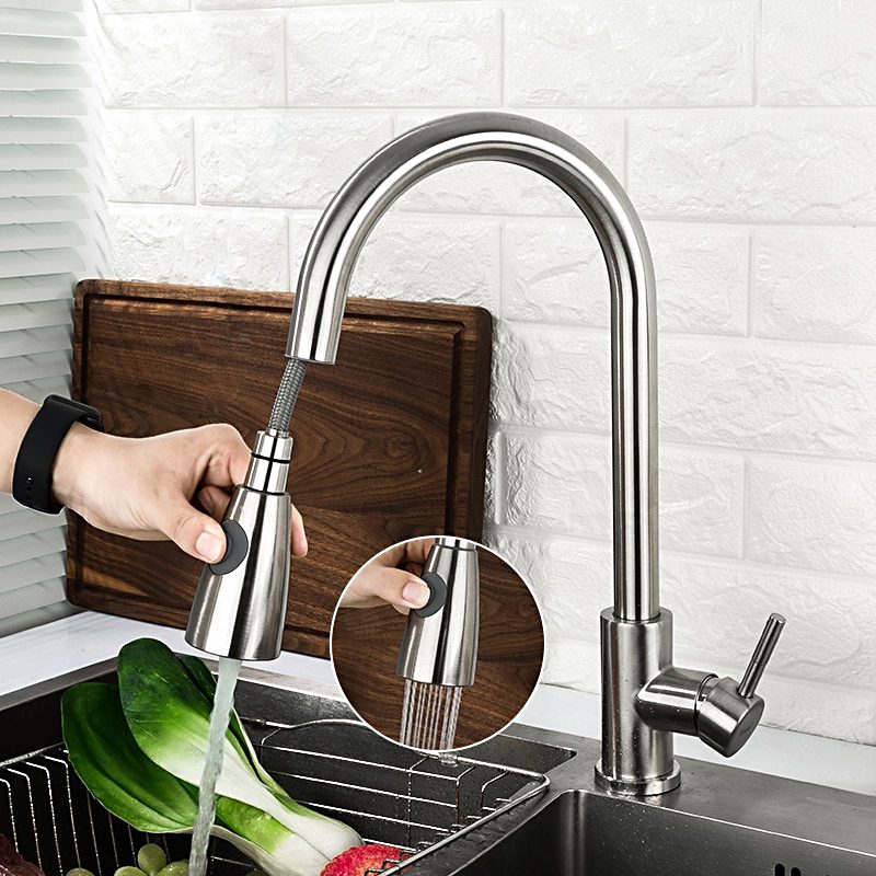 Смеситель для кухни с выдвижным изливом Frap F60899-1, сатин — изображение 12