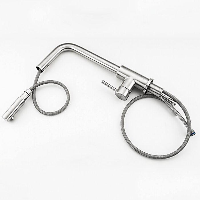 Смеситель для кухни с выдвижным изливом Frap F60899, сатин — изображение 3