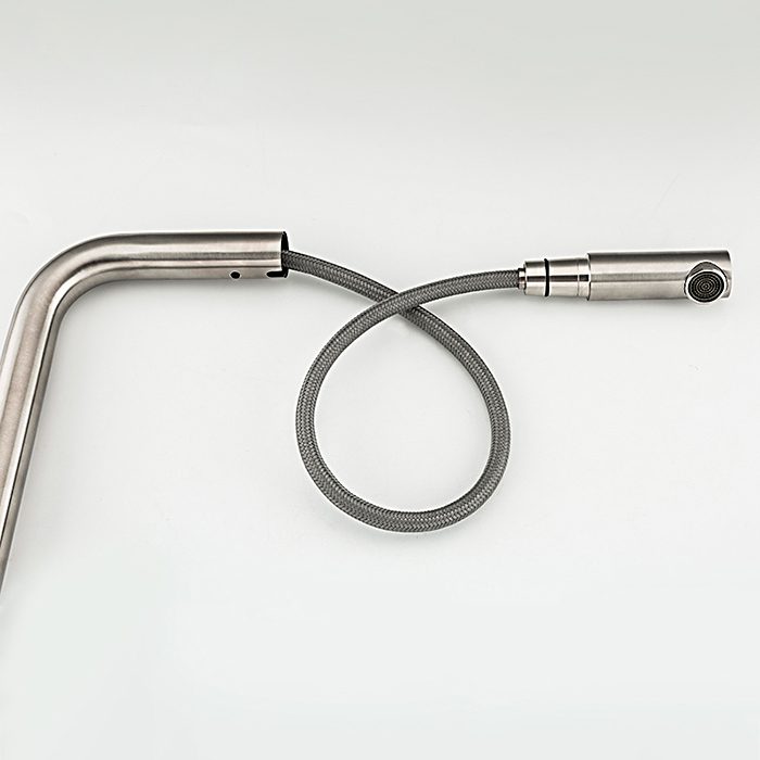 Смеситель для кухни с выдвижным изливом Frap F60899, сатин — изображение 4