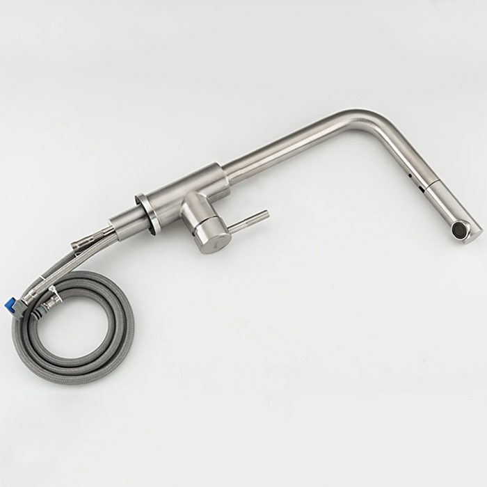 Смеситель для кухни с выдвижным изливом Frap F60899, сатин — изображение 5