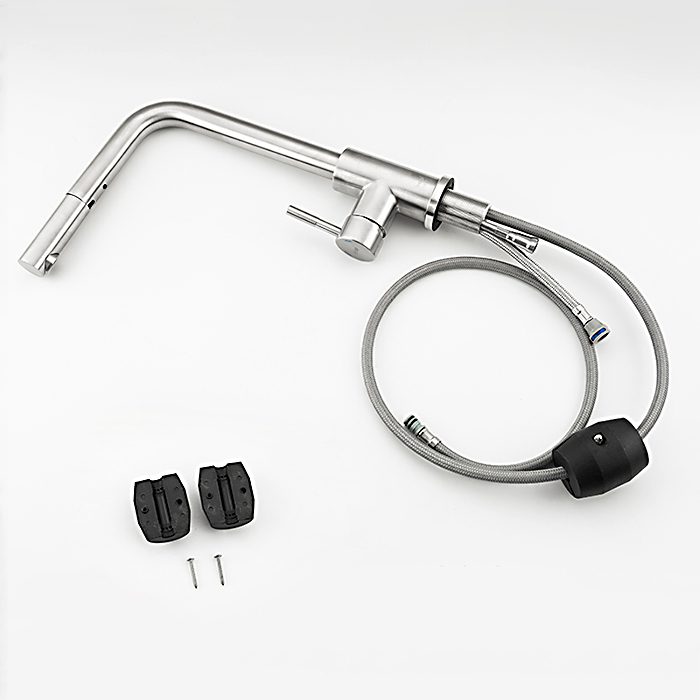 Смеситель для кухни с выдвижным изливом Frap F60899, сатин — изображение 9