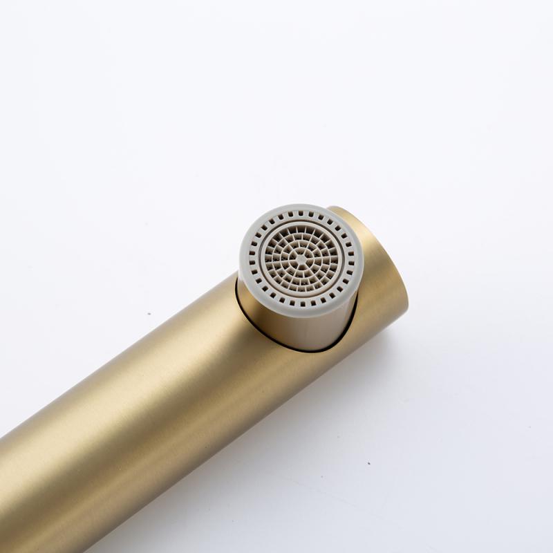 Смеситель для кухни с выдвижным изливом Frap F6096-3, золотой сатин — изображение 8