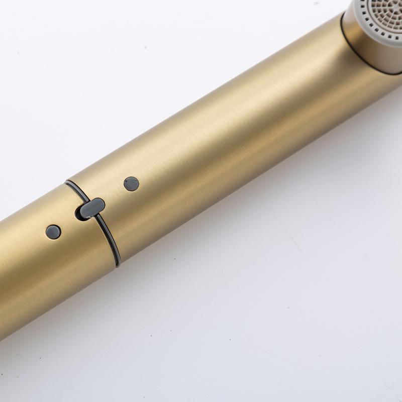 Смеситель для кухни с выдвижным изливом Frap F6096-3, золотой сатин — изображение 9