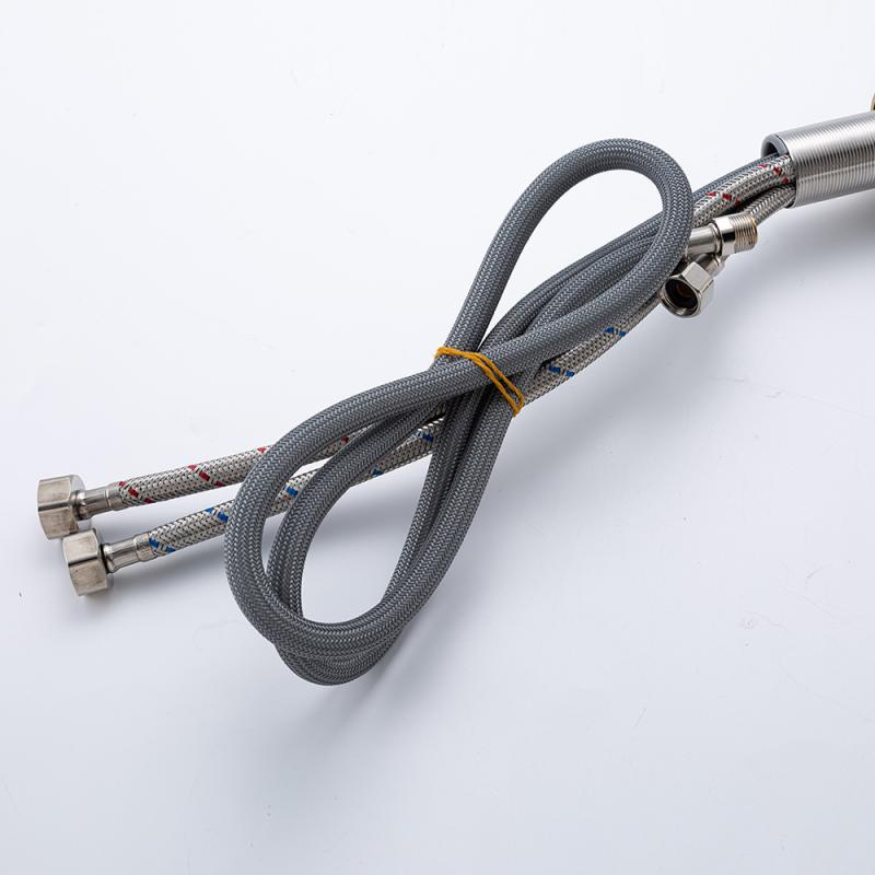 Смеситель для кухни с выдвижным изливом Frap F6096-3, золотой сатин — изображение 11