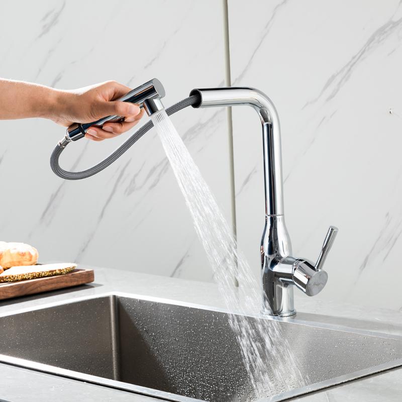 Смеситель для кухни с выдвижным изливом Frap F6096 — изображение 6