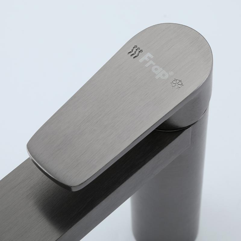 Смеситель для умывальника Frap F10201-9, оружейная сталь — изображение 5