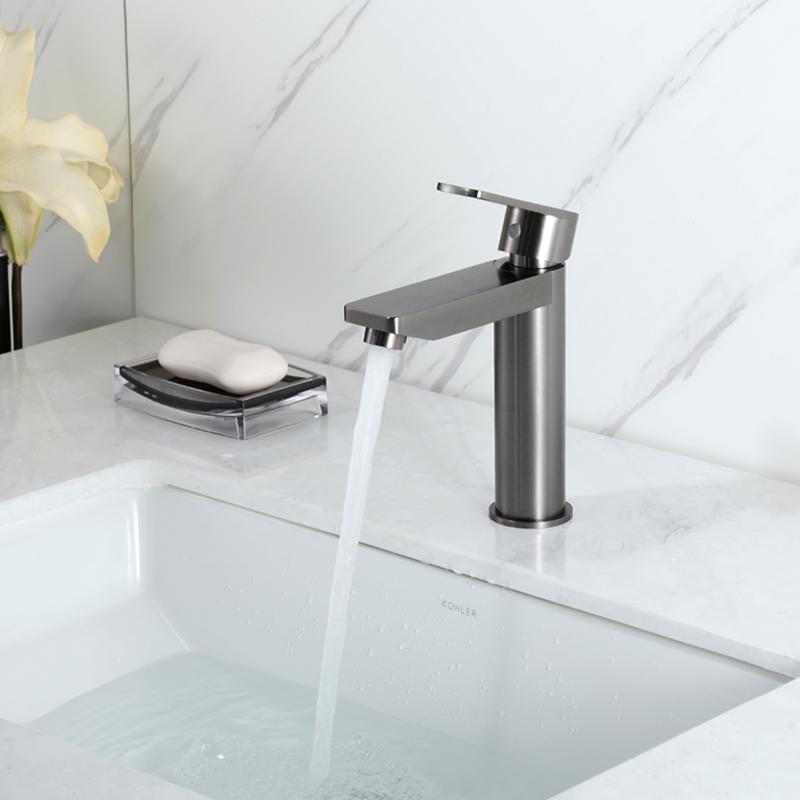 Смеситель для умывальника Frap F10201-9, оружейная сталь — изображение 10