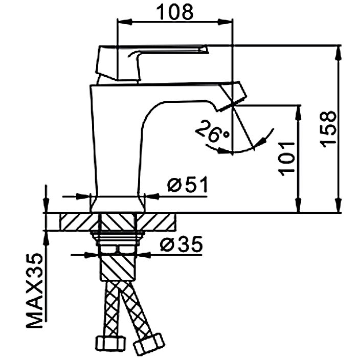 Смеситель для умывальника Frap F1031, белый/хром — изображение 2