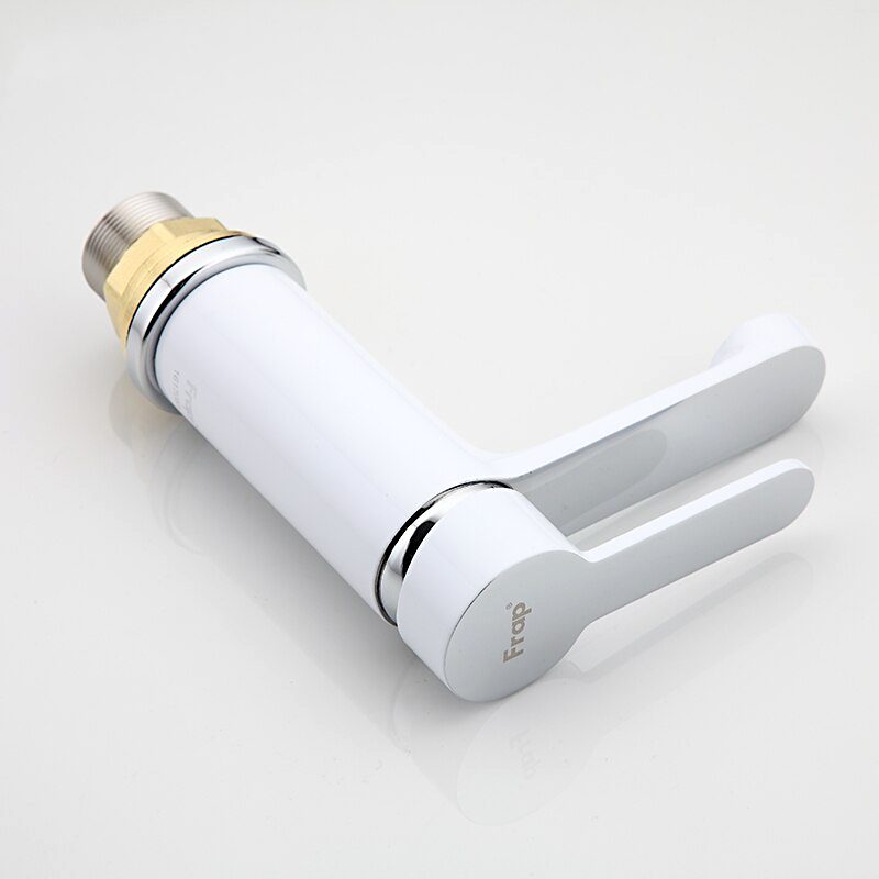 Смеситель для умывальника Frap F1041, белый/хром — изображение 4