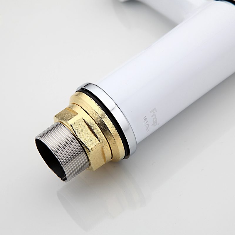 Смеситель для умывальника Frap F1041, белый/хром — изображение 7