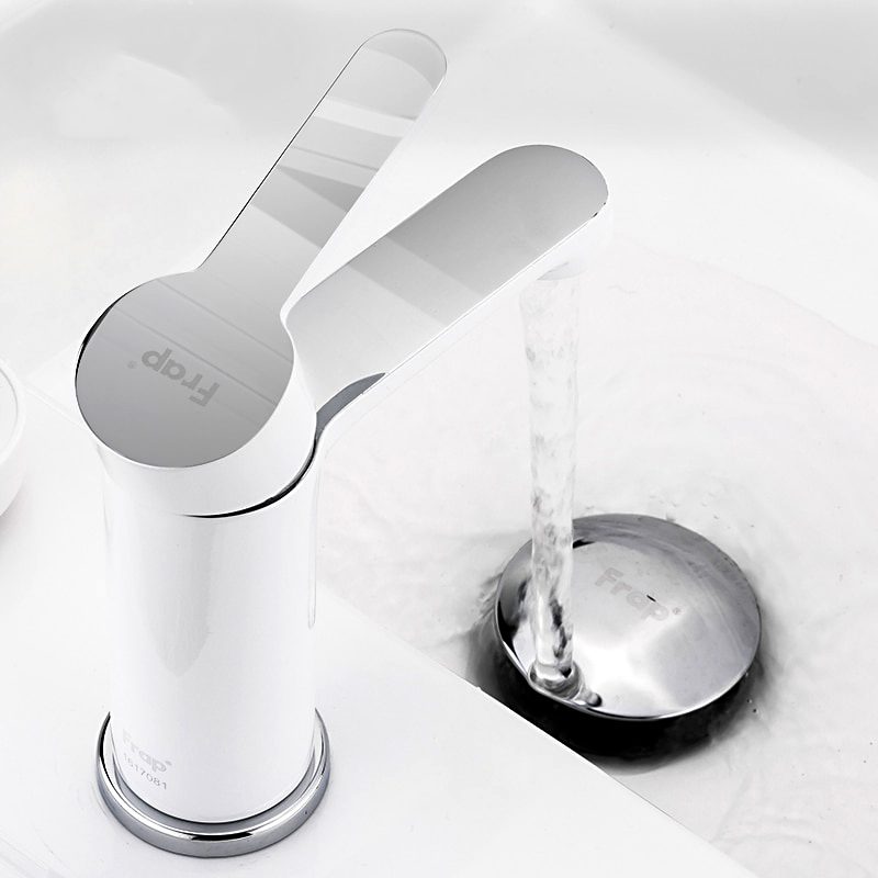 Смеситель для умывальника Frap F1041, белый/хром — изображение 10