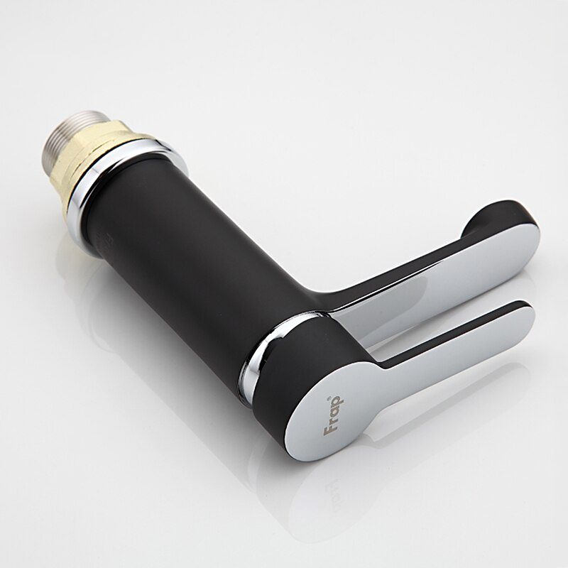 Смеситель для умывальника Frap F1042, чёрный/хром — изображение 4