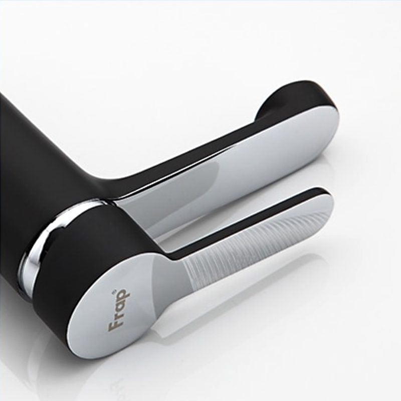 Смеситель для умывальника Frap F1042, чёрный/хром — изображение 7