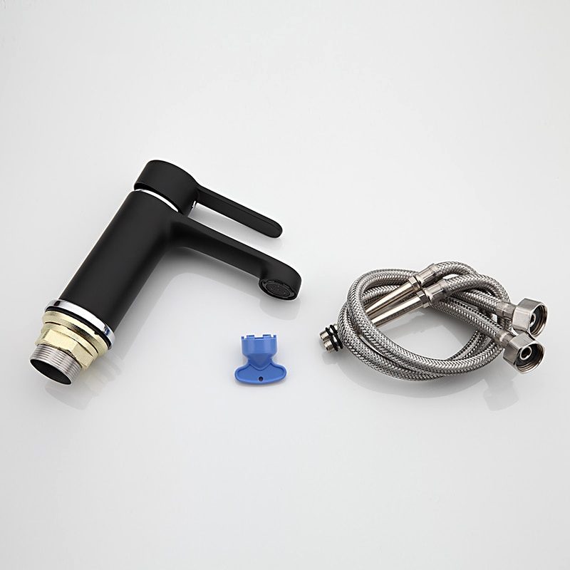 Смеситель для умывальника Frap F1042, чёрный/хром — изображение 8