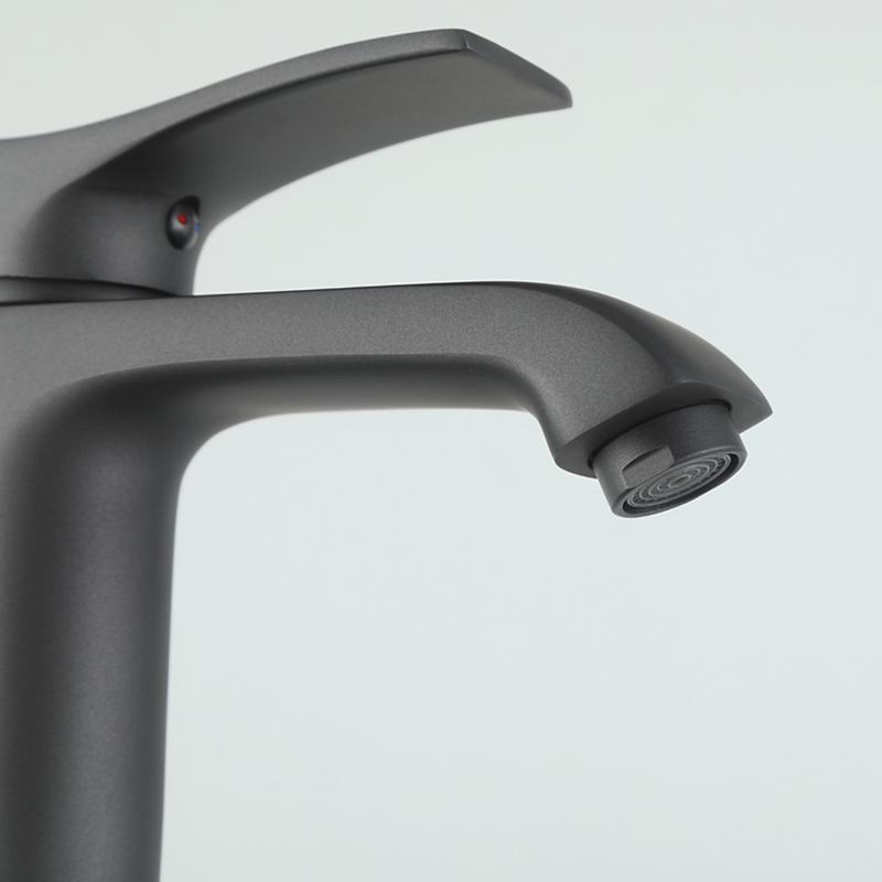 Смеситель для умывальника Frap F1075-9, оружейная сталь — изображение 9