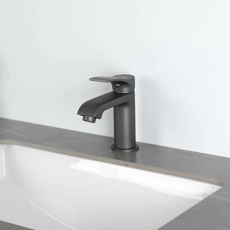 Смеситель для умывальника Frap F1075-9, оружейная сталь — изображение 12