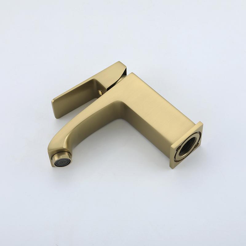 Смеситель для умывальника Frap F1076-3, золотой сатин — изображение 3