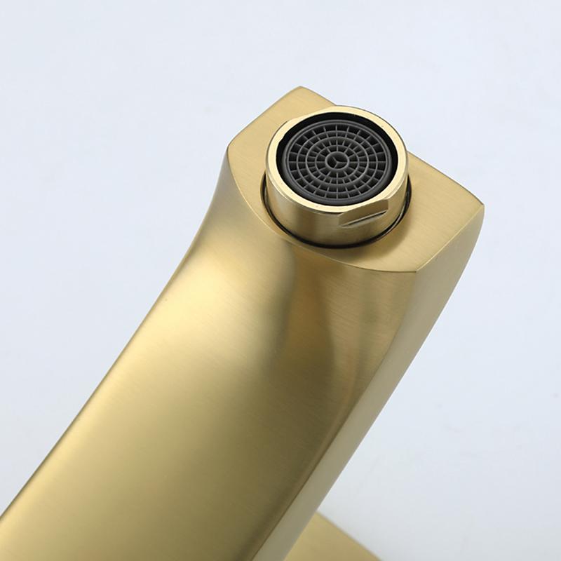 Смеситель для умывальника Frap F1076-3, золотой сатин — изображение 6