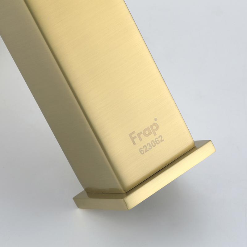 Смеситель для умывальника Frap F1076-3, золотой сатин — изображение 7