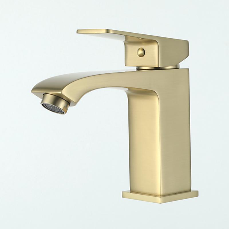 Смеситель для умывальника Frap F1076-3, золотой сатин — изображение 10