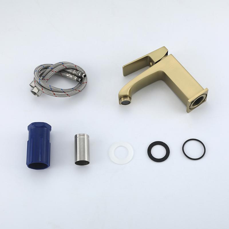 Смеситель для умывальника Frap F1076-3, золотой сатин — изображение 11