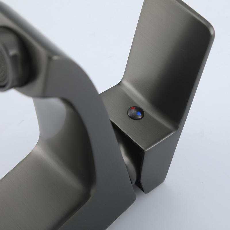 Смеситель для умывальника Frap F1076-9, оружейная сталь — изображение 5