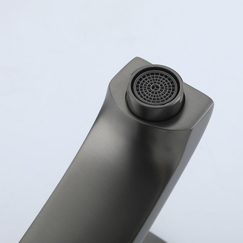 Смеситель для умывальника Frap F1076-9, оружейная сталь — изображение 6