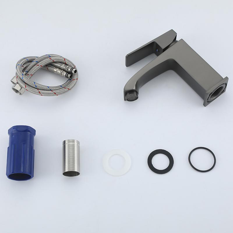 Смеситель для умывальника Frap F1076-9, оружейная сталь — изображение 10