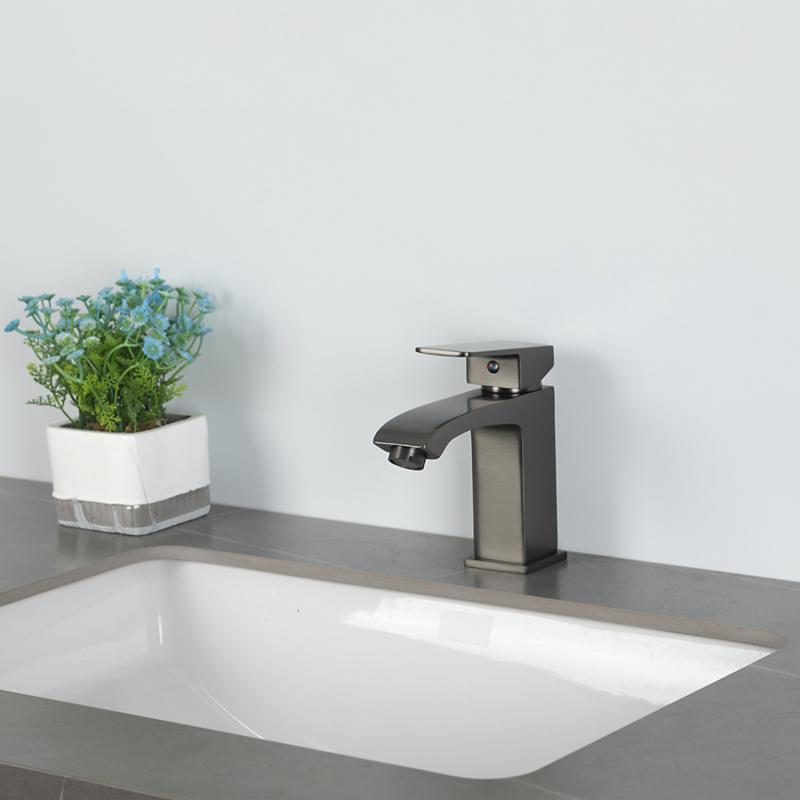 Смеситель для умывальника Frap F1076-9, оружейная сталь — изображение 11