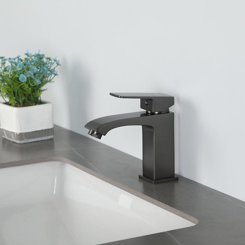 Смеситель для умывальника Frap F1076-9, оружейная сталь — изображение 12