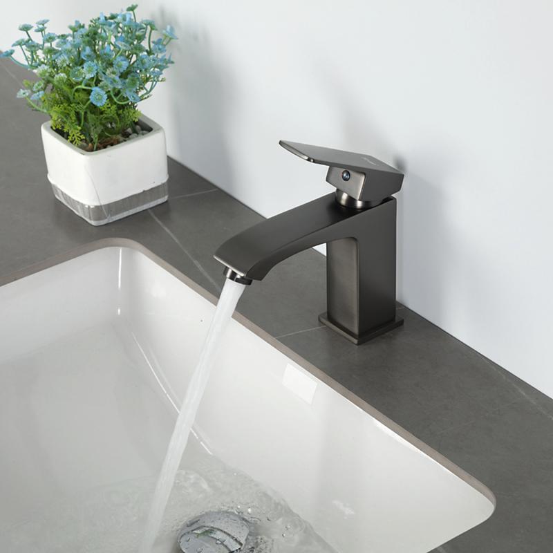 Смеситель для умывальника Frap F1076-9, оружейная сталь — изображение 14