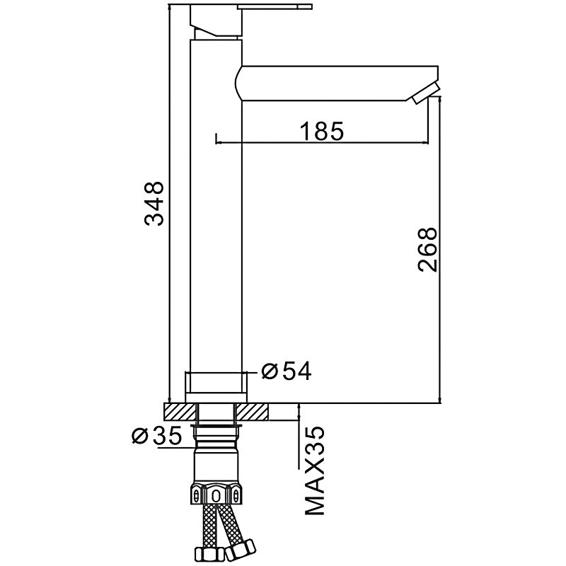 Смеситель для умывальника Frap F10801-29, оружейная сталь — изображение 2