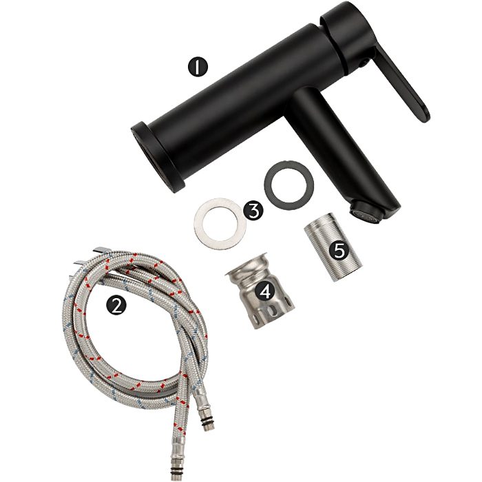 Смеситель для умывальника Frap F10801-6, чёрный — изображение 6