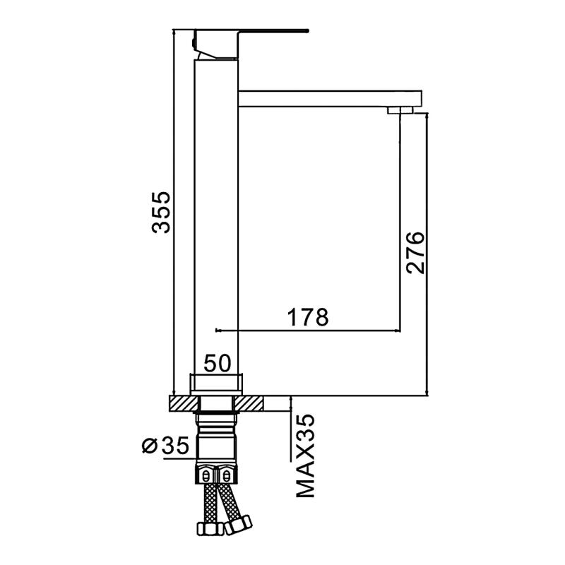 Смеситель для умывальника Frap F10802-62, чёрный — изображение 2