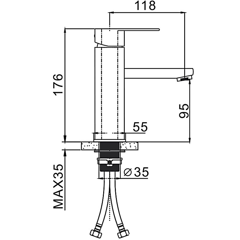 Смеситель для умывальника Frap F10805, сатин — изображение 2