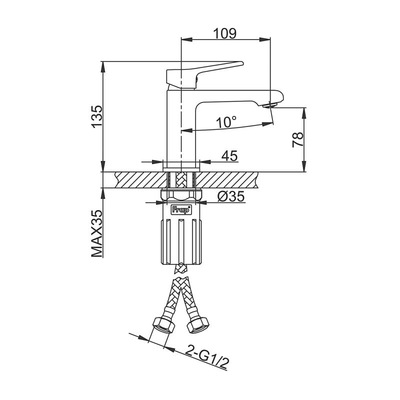 Смеситель для умывальника Frap F1084 — изображение 2