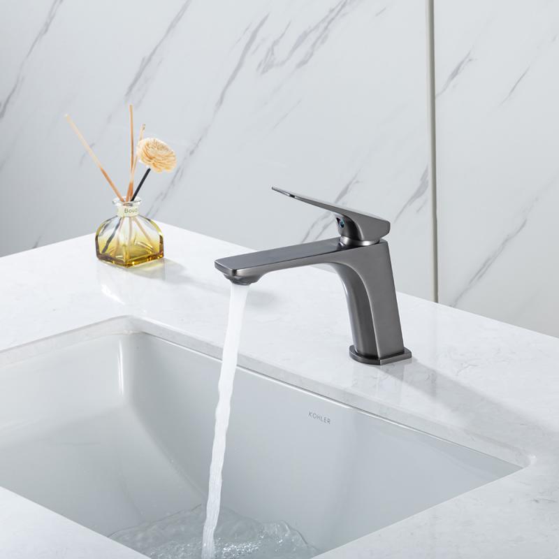 Смеситель для умывальника Frap F1087-9, оружейная сталь — изображение 5