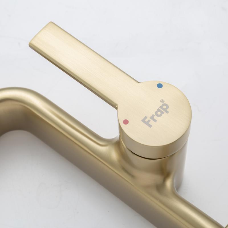 Смеситель для умывальника Frap F1088-3, золотой сатин — изображение 8