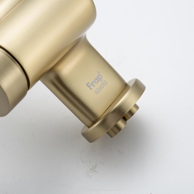 Смеситель для умывальника Frap F1088-3, золотой сатин — изображение 9