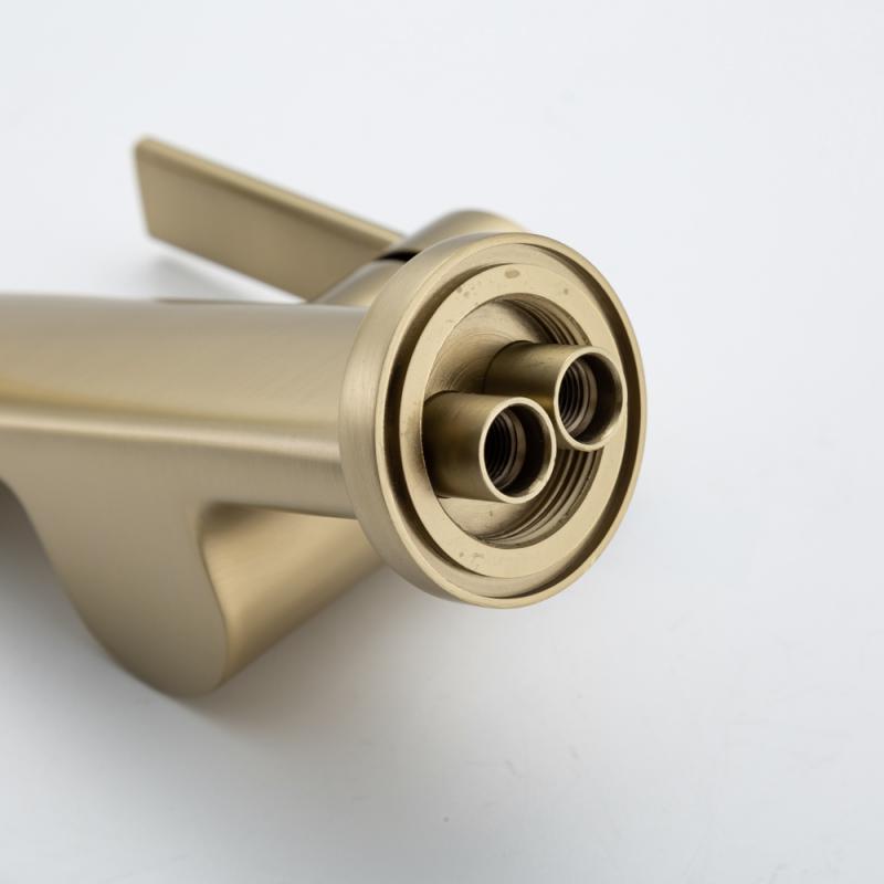 Смеситель для умывальника Frap F1088-3, золотой сатин — изображение 10