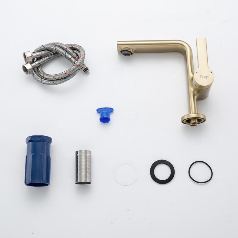 Смеситель для умывальника Frap F1088-3, золотой сатин — изображение 11