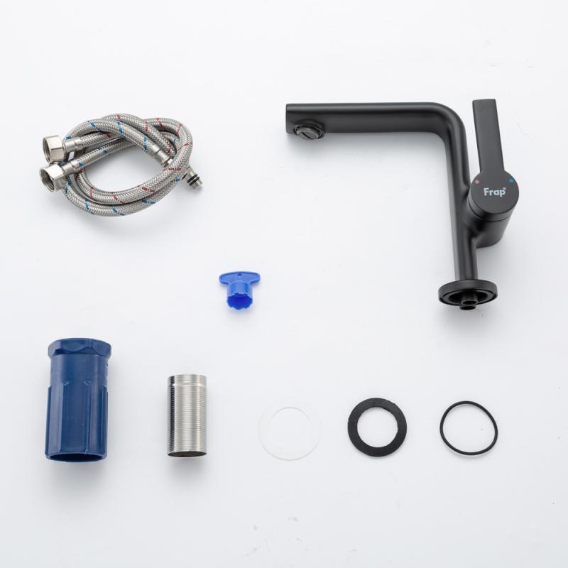 Смеситель для умывальника Frap F1088-6, чёрный — изображение 9