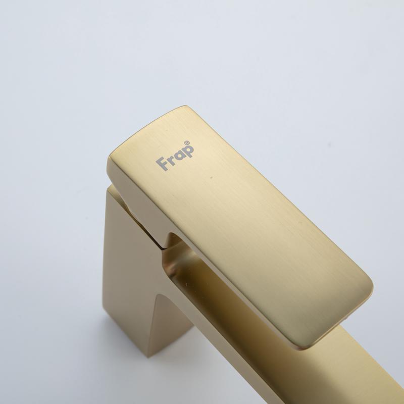 Смеситель для умывальника Frap F1090-3, золотой сатин — изображение 8