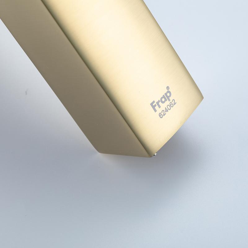 Смеситель для умывальника Frap F1090-3, золотой сатин — изображение 10