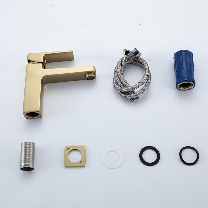 Смеситель для умывальника Frap F1090-3, золотой сатин — изображение 12