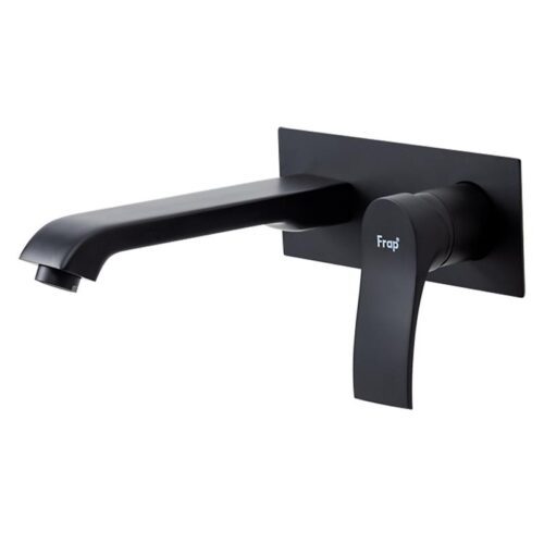 Смеситель скрытого монтажа для умывальника Frap F1275-6, чёрный