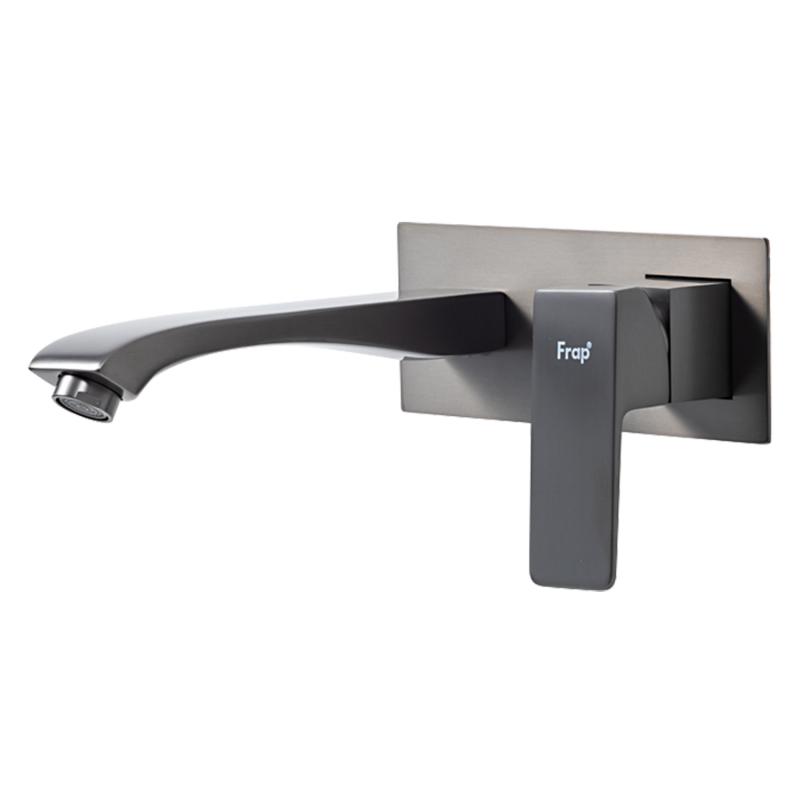 Смеситель скрытого монтажа для умывальника Frap F1276-9, оружейная сталь