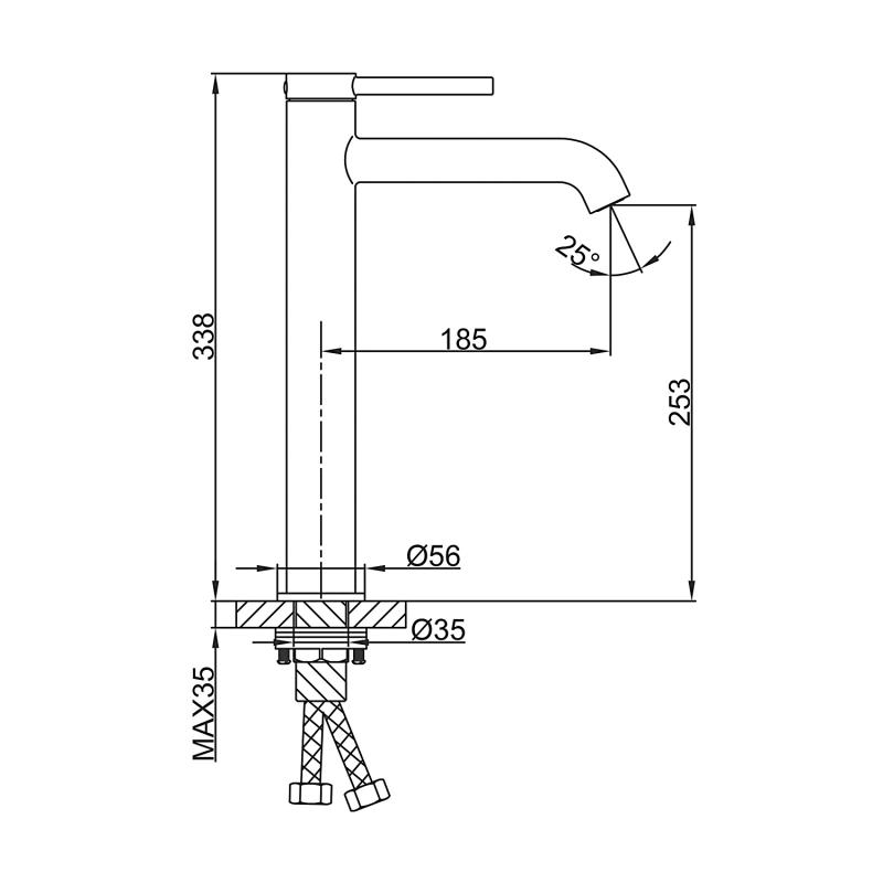 Смеситель для умывальника Gappo G1006-23, золотой сатин — изображение 2